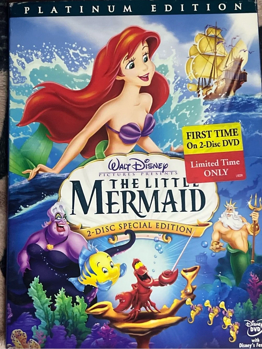Disney The Little Mermaid DVD - Red, Purple, Blue & Green